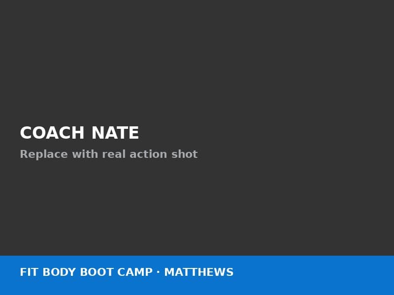 Coach Nate coaching a member during a 30-minute session at Fit Body Boot Camp Matthews