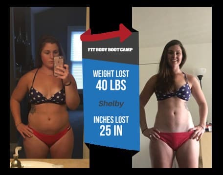 Shelby's before and after transformation — 40 pounds lost
